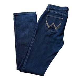 Wrangler Women’s Western Casual Q-Baby Blue Denim Jeans in Tall Flare Bootcut